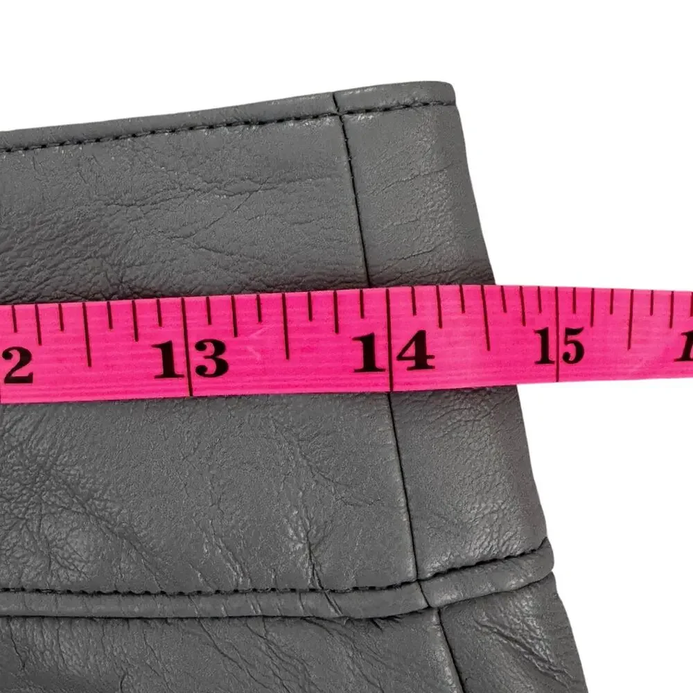 Babaton Aritzia Vegan Leather Grey Soft Skirt Straight Pencil 6 Office Classic
